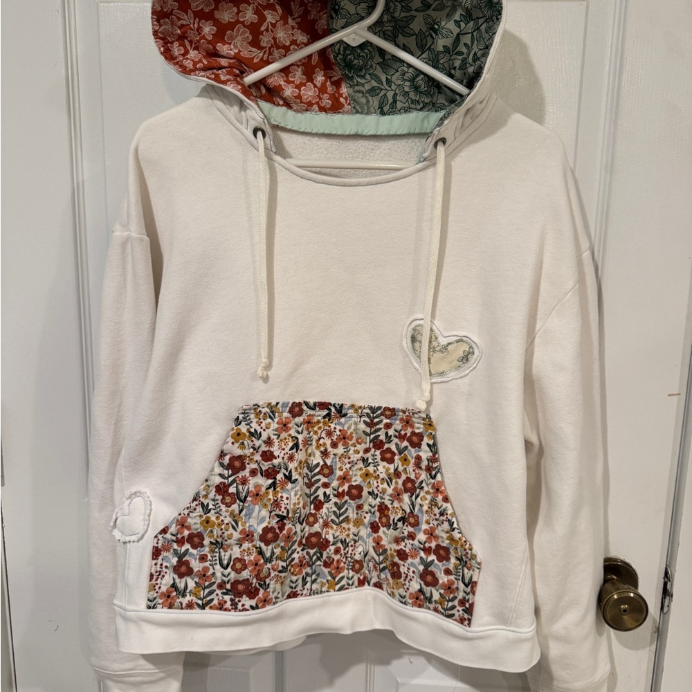 Floral Patchwork Handmade Hoodie